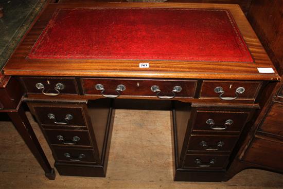 Small mahogany pedestal desk